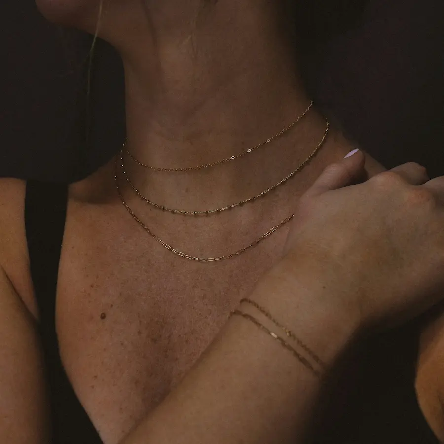 close up of permanent jewelry