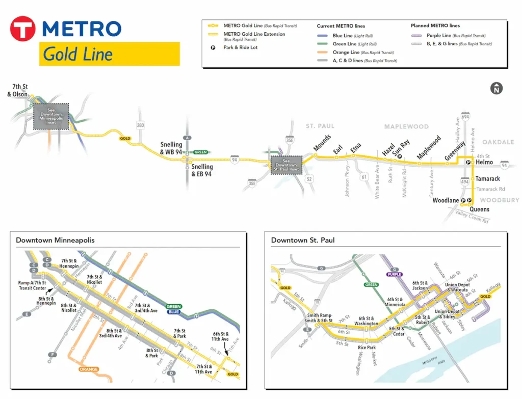 map of gold line extension